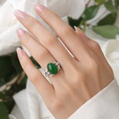 Jade Fei Chui Platinum and Diamond Ring - 4648735