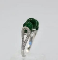 Jadeite Bead and Diamond Ring 18K - 3455166