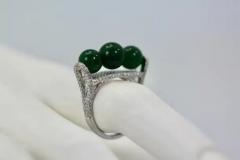 Jadeite Bead and Diamond Ring 18K - 3455273