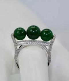 Jadeite Bead and Diamond Ring 18K - 3455292