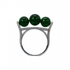 Jadeite Bead and Diamond Ring 18K - 3551799