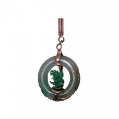 Jadeite Jade Circle Pendant in 14K - 331886