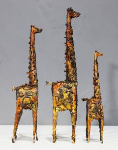 James Anthony Bearden James Bearden Trio of Brutalist Metal Giraffe Sculptures Signed - 2754196