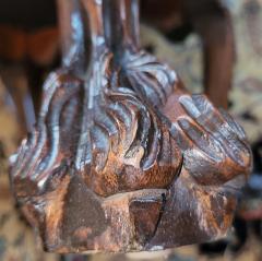 James Hicks Irish Hand Carved Armchair with Lions Heads Hairy Paw Feet - 3134362