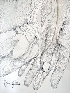 James J Spanfeller Psychedelic Two Eyes with Groovy Plant Flowers - 4423169