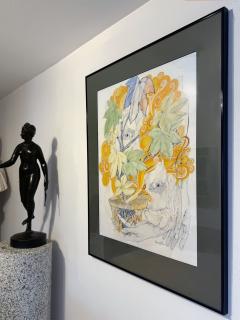 James J Spanfeller Psychedelic Two Eyes with Groovy Plant Flowers - 4423173