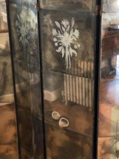 James Mont 1940s FOUR PANEL EGLOMAISE MIRRORED ROOM SCREEN - 2314168