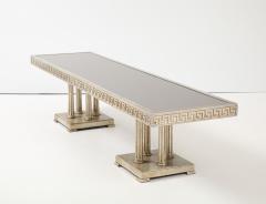 James Mont 1950s Large Gilt and Silver Leafed Greek key Coffee table by James Mont  - 4622090