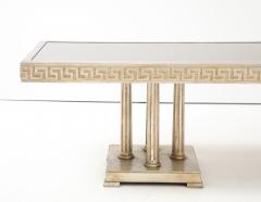 James Mont 1950s Large Gilt and Silver Leafed Greek key Coffee table by James Mont  - 4622095
