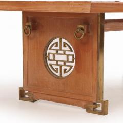 James Mont A mahogany and bronze dining table in the manner of James Mont C 1950  - 4228425