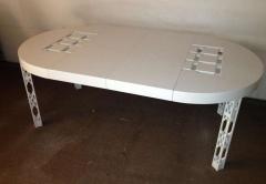 James Mont Attributed James Mont Dining Table White Lacquer - 80804