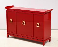 James Mont Beautiful Red Lacquered Cabinet by James Mont  - 2054682