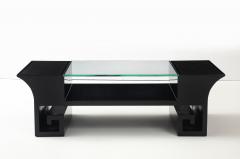 James Mont Black Lacquered Oriental Coffee Table After James Mont - 4623208
