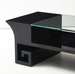 James Mont Black Lacquered Oriental Coffee Table After James Mont - 4623212