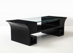 James Mont Black Lacquered Oriental Coffee Table After James Mont - 4623214