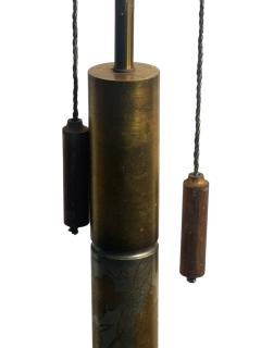 James Mont CHINOISERIE GOLD AND SILVER LEAF WOOD FLOOR LAMP BY JAMES MONT - 4496469