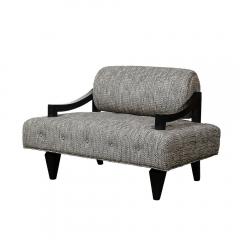 James Mont Documented Mid Century Wide Lounge Chairs in Ebonized Sycamore by James Mont - 3898969