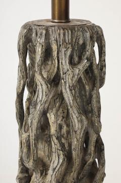 James Mont Exceptional Pair of Carved Gnarly Tree Form Lamps by James Mont  - 4272011