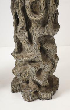 James Mont Exceptional Pair of Carved Gnarly Tree Form Lamps by James Mont  - 4272012