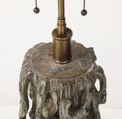 James Mont Exceptional Pair of Carved Gnarly Tree Form Lamps by James Mont  - 4272013
