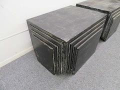 James Mont Handsome Pair of James Mont Style Stacked Pyramid Cerused End Tables - 1497579