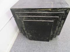 James Mont Handsome Pair of James Mont Style Stacked Pyramid Cerused End Tables - 1497582
