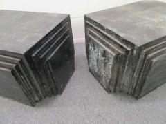 James Mont Handsome Pair of James Mont Style Stacked Pyramid Cerused End Tables - 1497583
