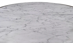 James Mont Hollywood Regency Round Cocktail Table in Gold Marble in Style of James Mont - 2559557