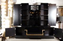 James Mont Important and Stunning Custom Cabinet in Black Lacquer Gilt by James Mont - 1522757