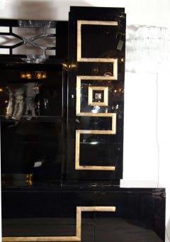 James Mont Important and Stunning Custom Cabinet in Black Lacquer Gilt by James Mont - 1522758