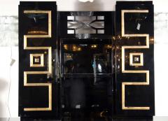 James Mont Important and Stunning Custom Cabinet in Black Lacquer Gilt by James Mont - 1522759