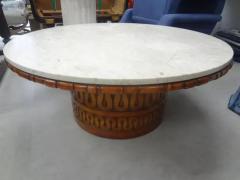 James Mont James Mont Attributed Cocktail Table with Italian Marble Top - 3806763