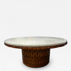 James Mont James Mont Attributed Cocktail Table with Italian Marble Top - 3809018