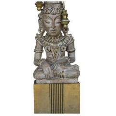 James Mont James Mont Hand Carved Hollywood Regency Buddha Lamp - 3529522