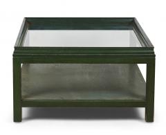 James Mont James Mont High Style Green Lacquer and Glass Rectangular Coffee Table - 2793824