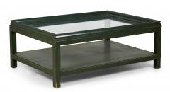 James Mont James Mont High Style Green Lacquer and Glass Rectangular Coffee Table - 2793826