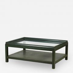 James Mont James Mont High Style Green Lacquer and Glass Rectangular Coffee Table - 2796923