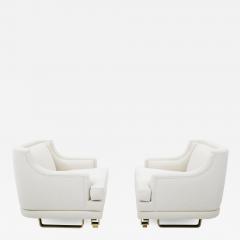 James Mont James Mont Lounge Chairs on Brass Bases - 1620989