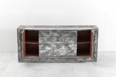 James Mont James Mont Smoked Mirror and Silver Leafed Breakfront Sideboard USA c 1950s - 298700