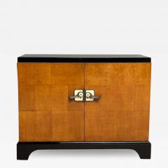 James Mont James Mont Style Art Deco Cabinet Black Lacquer Parquetry France 1930s - 3530058