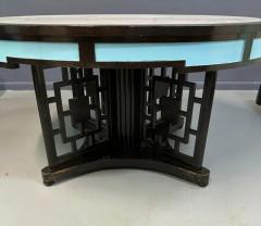 James Mont James Mont Style Chinoiserie Marble Top Low Dining Table and Chairs - 3235089