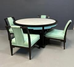 James Mont James Mont Style Chinoiserie Marble Top Low Dining Table and Chairs - 3235092