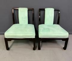 James Mont James Mont Style Chinoiserie Marble Top Low Dining Table and Chairs - 3235111