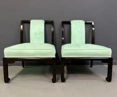 James Mont James Mont Style Chinoiserie Marble Top Low Dining Table and Chairs - 3235115