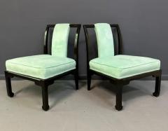 James Mont James Mont Style Chinoiserie Marble Top Low Dining Table and Chairs - 3235117