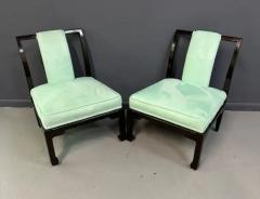 James Mont James Mont Style Chinoiserie Marble Top Low Dining Table and Chairs - 3235118