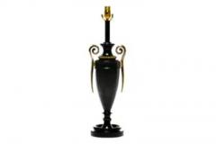 James Mont James Mont Style Neoclassical Black Urn Lamps with Brass Handles by Stiffel 1960 - 3928446