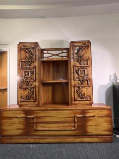 James Mont MID CENTURY CARVED BAMBOO DESIGN LACQUERED WOOD CABINET BY JAMES MONT - 3591700