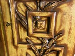 James Mont MID CENTURY CARVED BAMBOO DESIGN LACQUERED WOOD CABINET BY JAMES MONT - 3591704