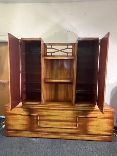 James Mont MID CENTURY CARVED BAMBOO DESIGN LACQUERED WOOD CABINET BY JAMES MONT - 3591707